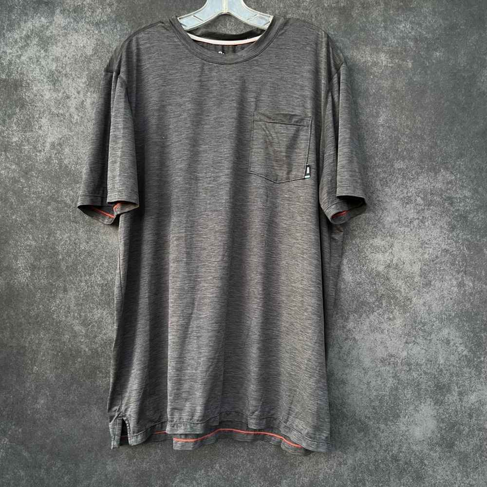 SAXX Mens Grey Heathered Short Sleeve Pocket TShirt Droptemp Cooling Gorpcore XL